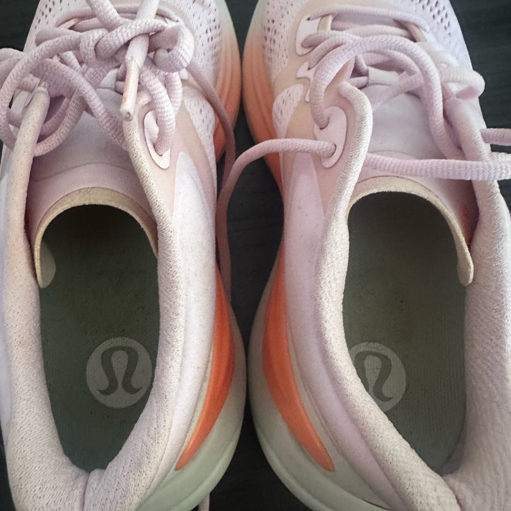 lululemon athletica Women  Sneakers - Light Pink and Bright Orange Worn twice - Picture 6 of 6